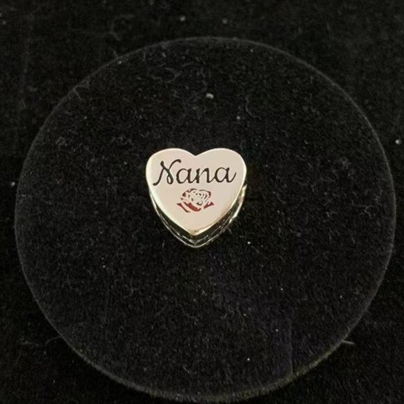 Pandora Nana Heart Charm Bead S925 Sterling Silver - Picture 1 of 3
